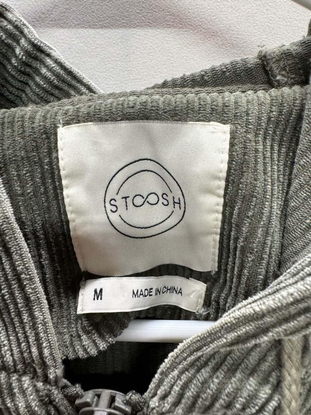 Stoosh Olive Green Corduroy Zip-Up Cropped Hoodie - Picture 2 of 7